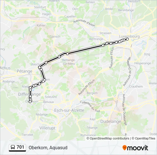 701 Bus Line Map