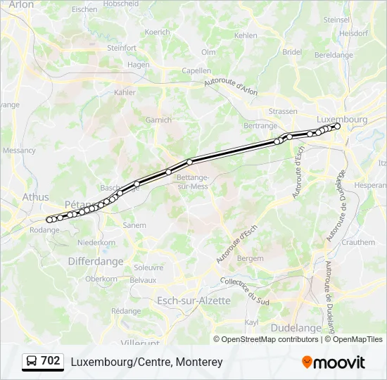 702 Bus Line Map
