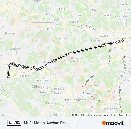 703 bus Line Map