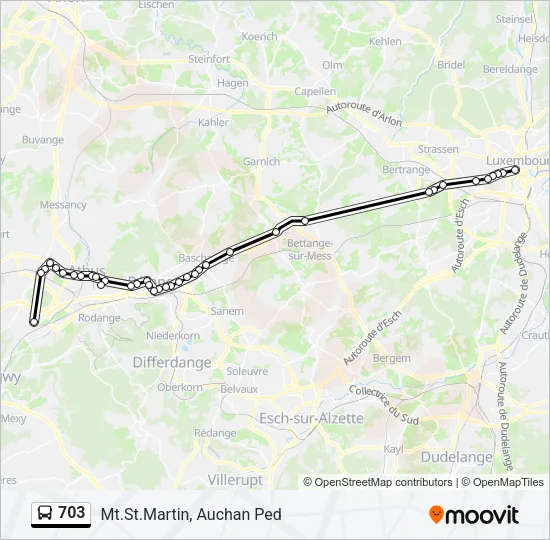 703 Bus Line Map