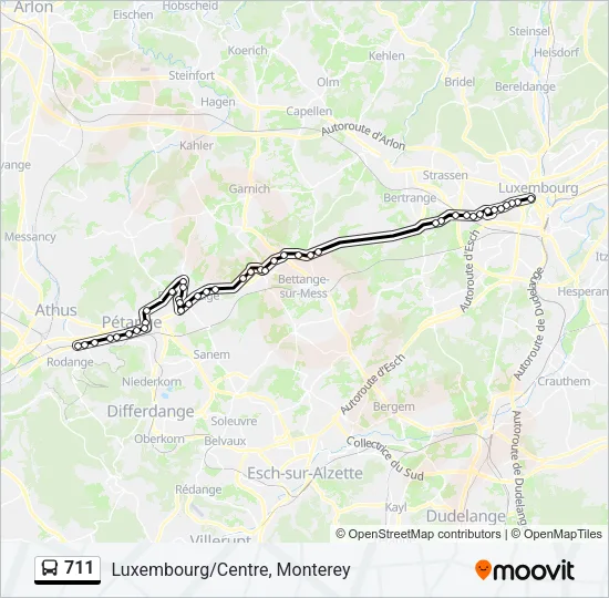 711 Bus Line Map