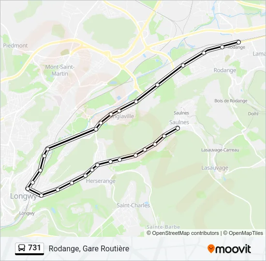 731 Bus Line Map