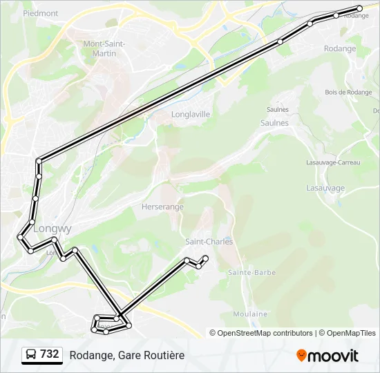 732 Bus Line Map