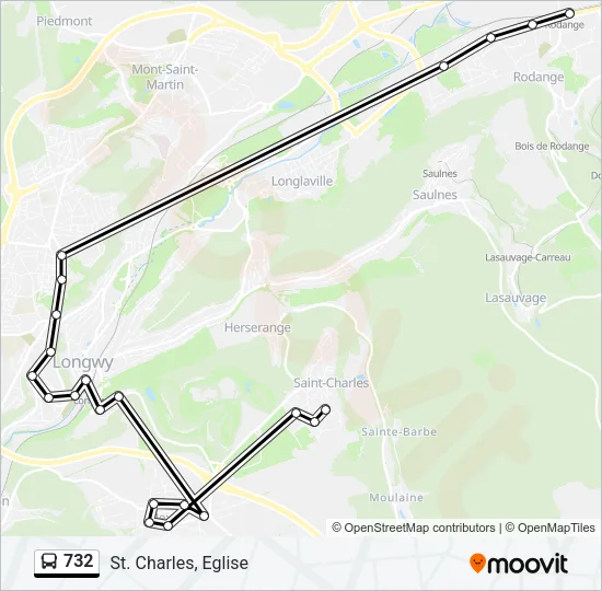 732 Bus Line Map