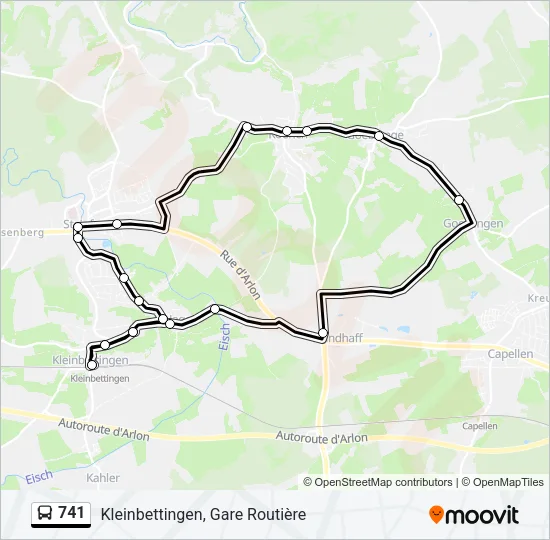 741 Bus Line Map