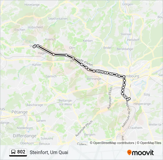 802 Bus Line Map