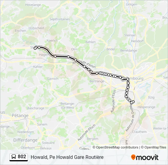 802 Bus Line Map