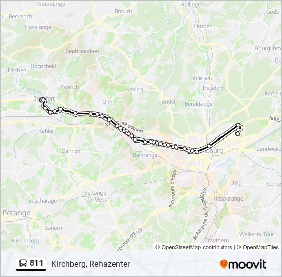 811 bus Line Map