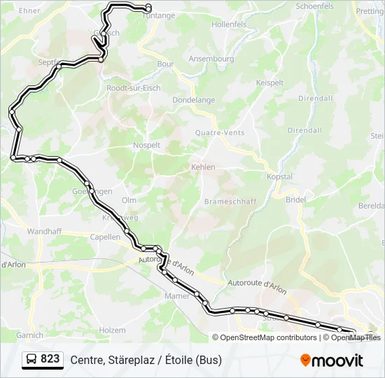 823 Bus Line Map