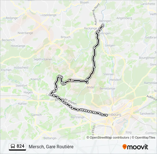 824 Bus Line Map