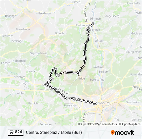 824 Bus Line Map