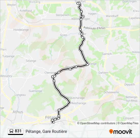 831 Bus Line Map