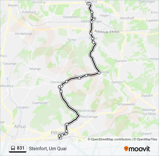 831 Bus Line Map