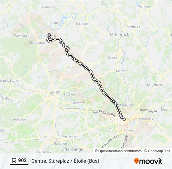 902 Bus Line Map