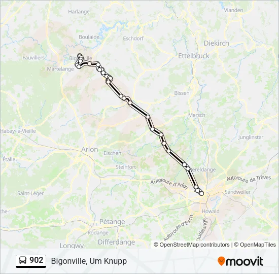 902 Bus Line Map