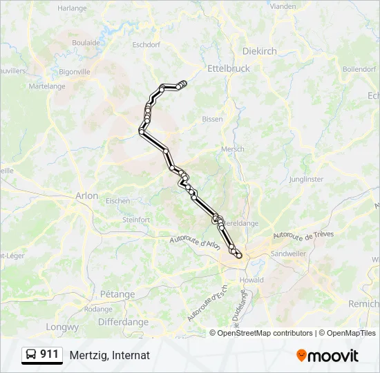 911 Bus Line Map