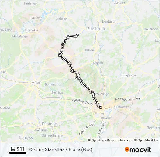 911 Bus Line Map