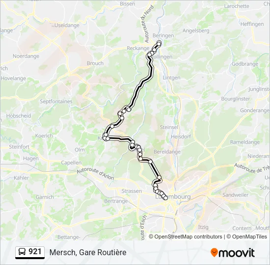 921 Bus Line Map