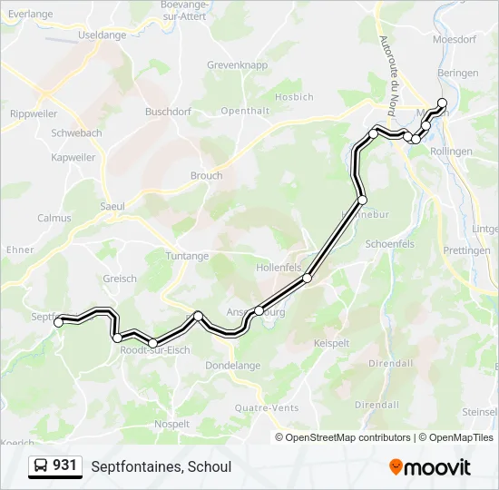 931 Bus Line Map