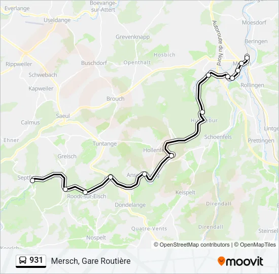 931 Bus Line Map