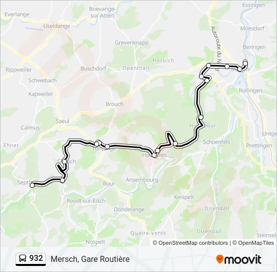 932 Bus Line Map