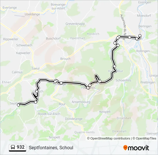 932 Bus Line Map