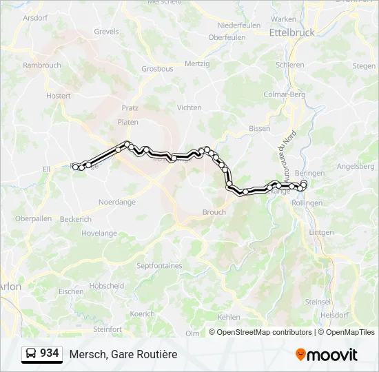 934 Bus Line Map