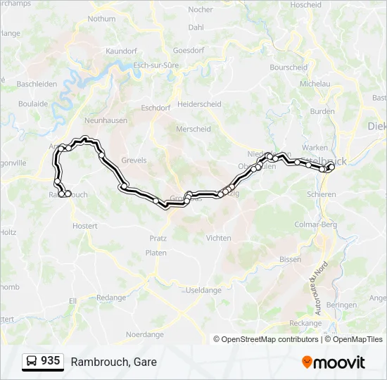 935 Bus Line Map