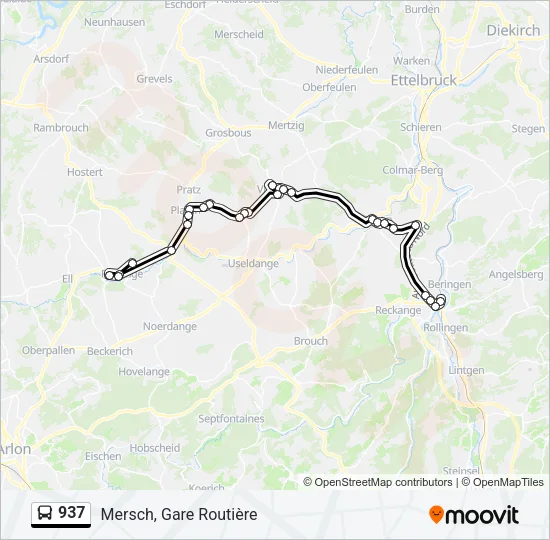 937 Bus Line Map