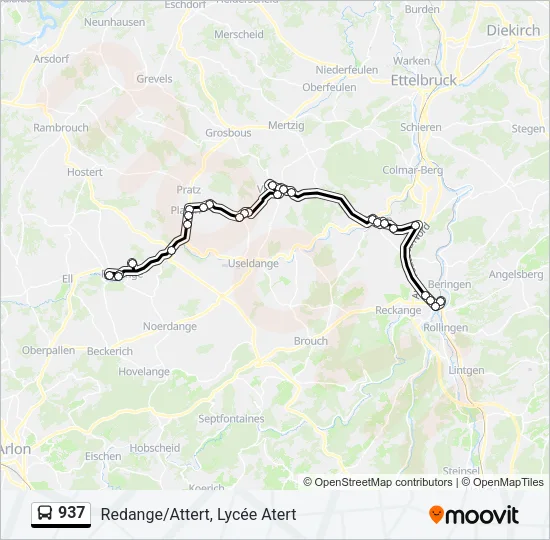 937 Bus Line Map