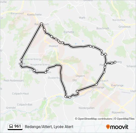 961 Bus Line Map