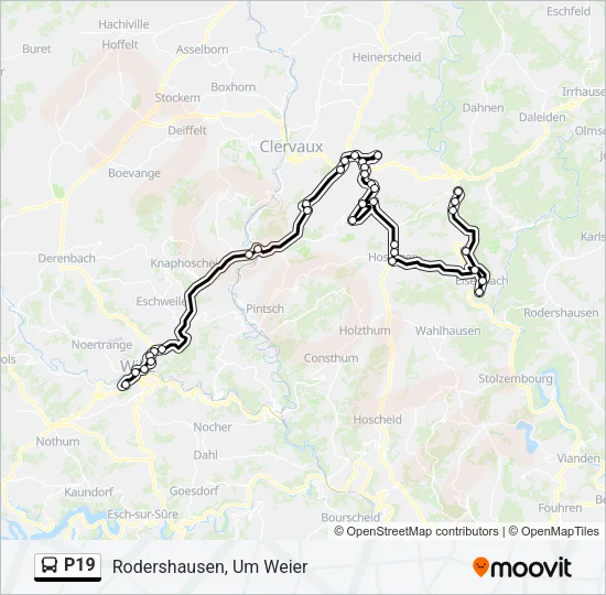 P19 Bus Line Map