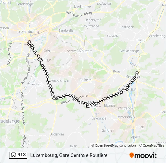 413 Bus Line Map