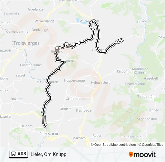 A08 Bus Line Map