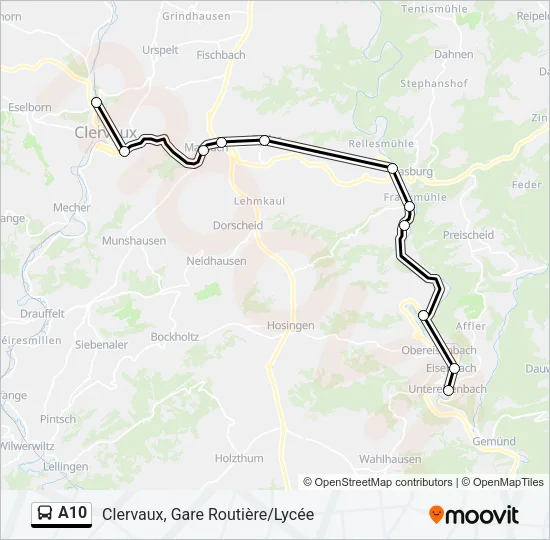A10 Bus Line Map