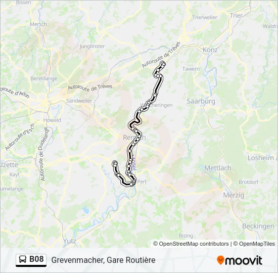 B08 Bus Line Map