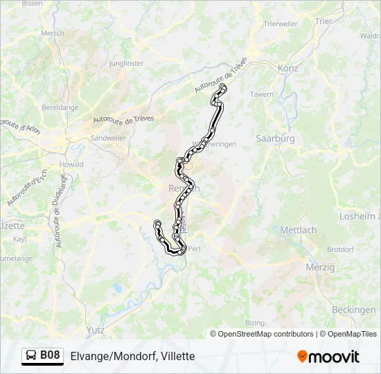 B08 Bus Line Map