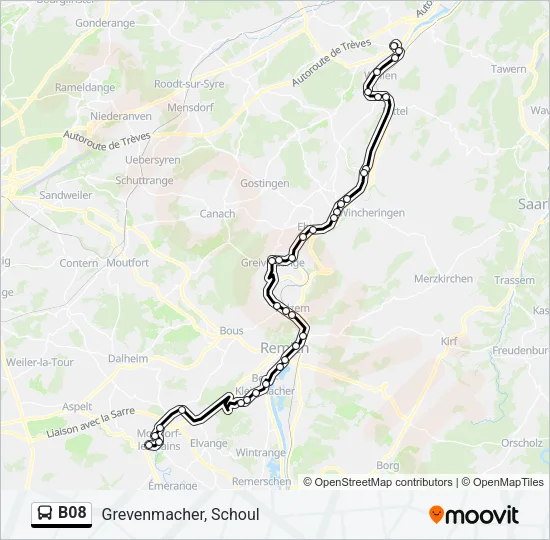 B08 Bus Line Map