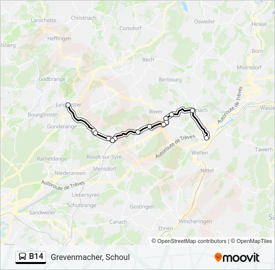 B14 Bus Line Map