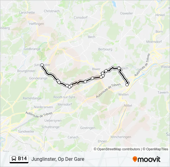 B14 Bus Line Map