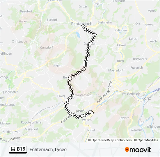 B15 Bus Line Map