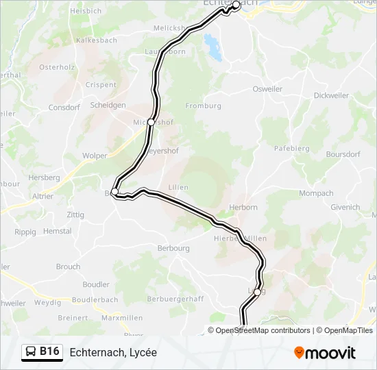 B16 Bus Line Map
