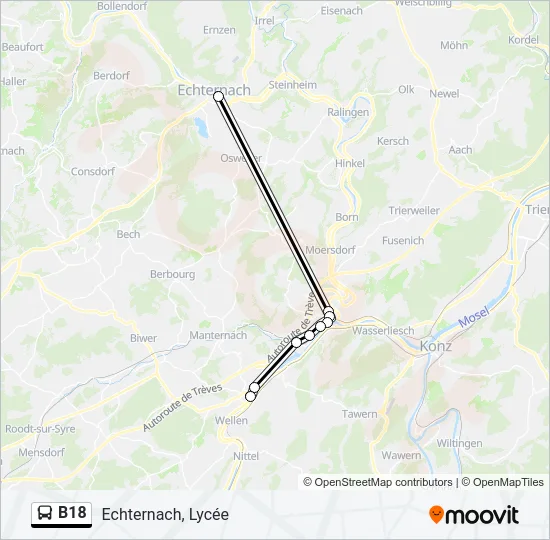 B18 Bus Line Map
