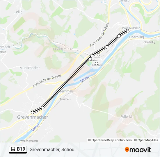 B19 Bus Line Map