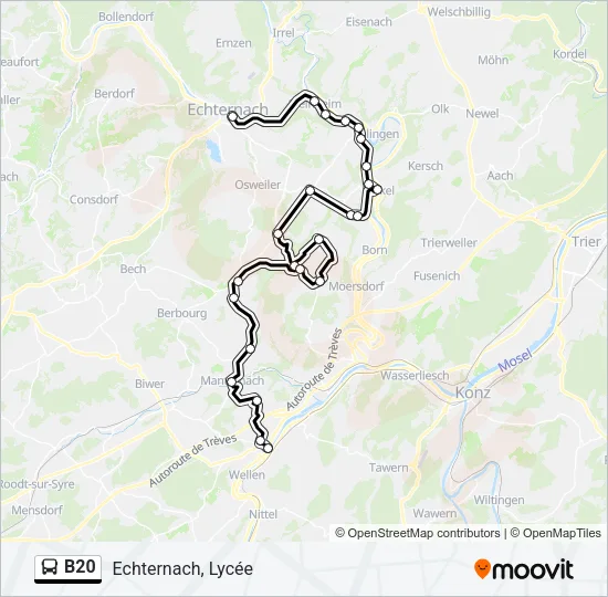 B20 Bus Line Map
