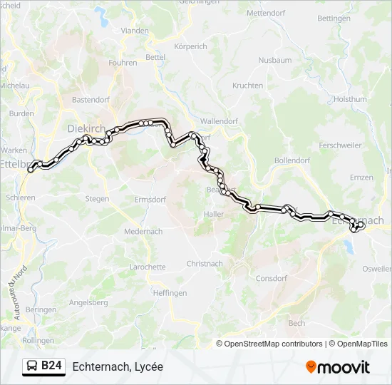 B24 Bus Line Map