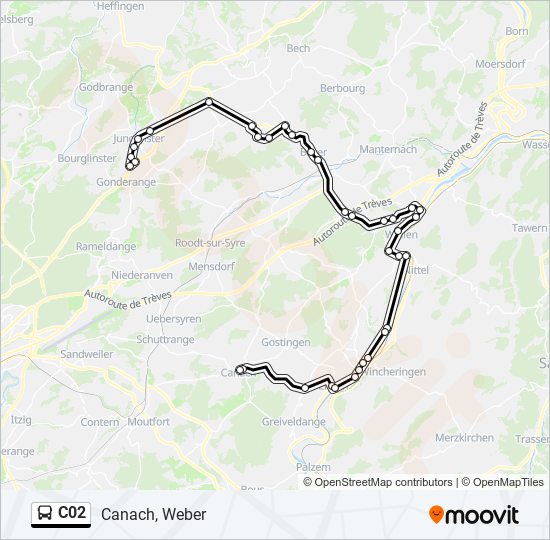 C02 bus Line Map