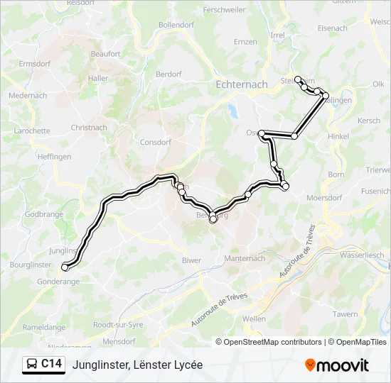 C14 Bus Line Map