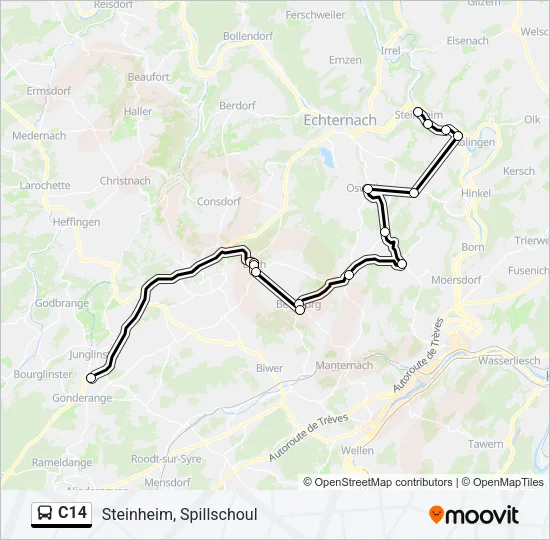 C14 Bus Line Map