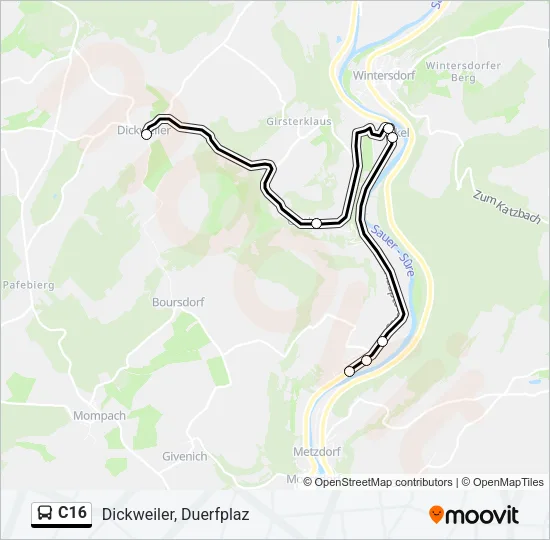C16 Bus Line Map